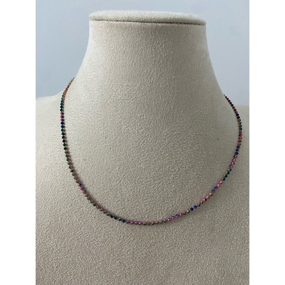Rainbow ball chain necklace